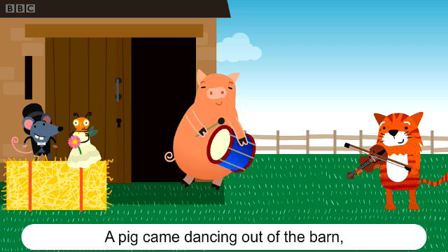 A cat dancing out of barn